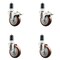 Service Caster 4 Inch 316SS Maroon Poly Swivel 1-5/8 Inch Stem Caster Lock Brake SCC, 2PK SS316TTLEX20S414-PPUB-MRN-2-S-2-158 - alternate 1